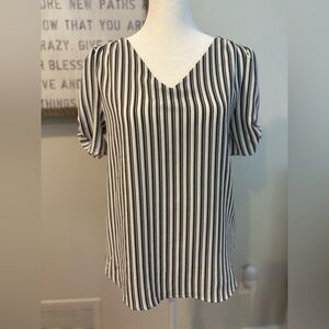 Adrianna Papell Striped Blouse- Women’s XS